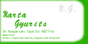 marta gyurits business card